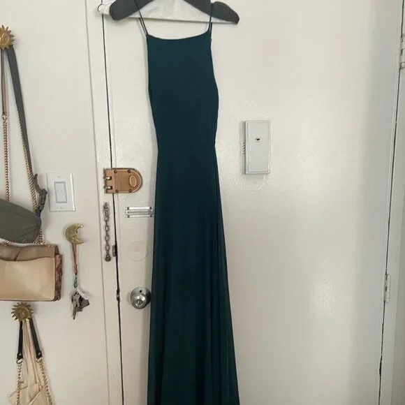 Lulus Hunter Green Maxi Cross back strap - Picture 3 of 4